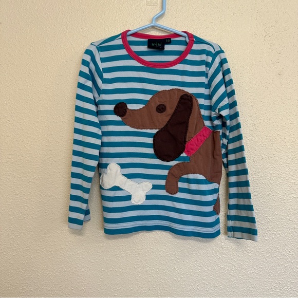 Mini Boden Other - Mini Boden 5-6y dachsund dog doxie applique canine bone striped